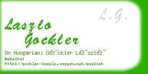 laszlo gockler business card